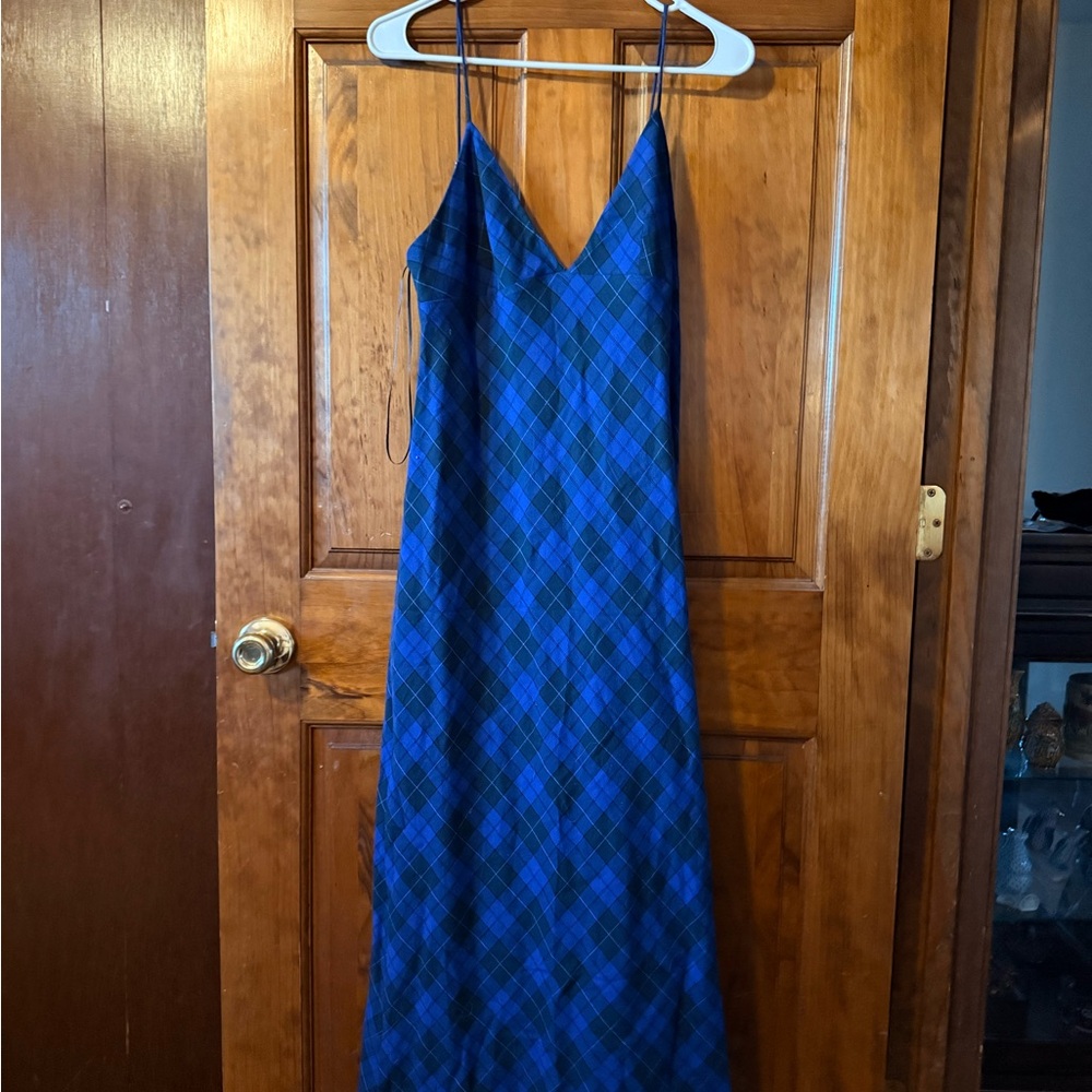 Zara Black and Blue Checkered Dress